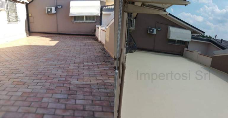 Impermeabilizzazione di terrazzo piano con poliurea pura applicata a spruzzo