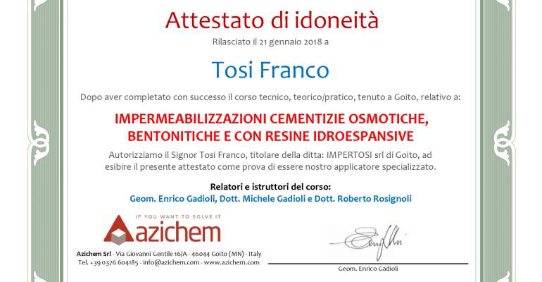 Applicatori accreditati Azichem - Sika -  Basf